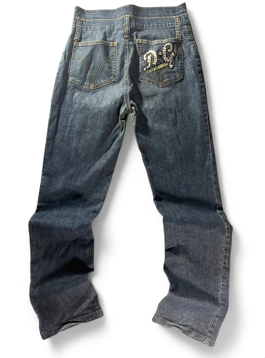VINTAGE Y2K D&G DOLCE & GABBANA SEQUIN LOGO JEANS W29
