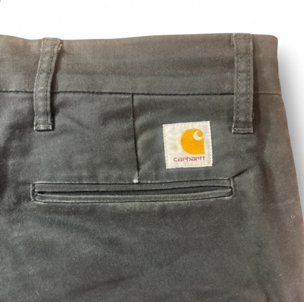 CARHARTT WIP CUSTOM 1 OF 1 FLORAL EMBROIDERY Y2K STYLE CUT OFF SHORTS W32 BLACK SID PANT