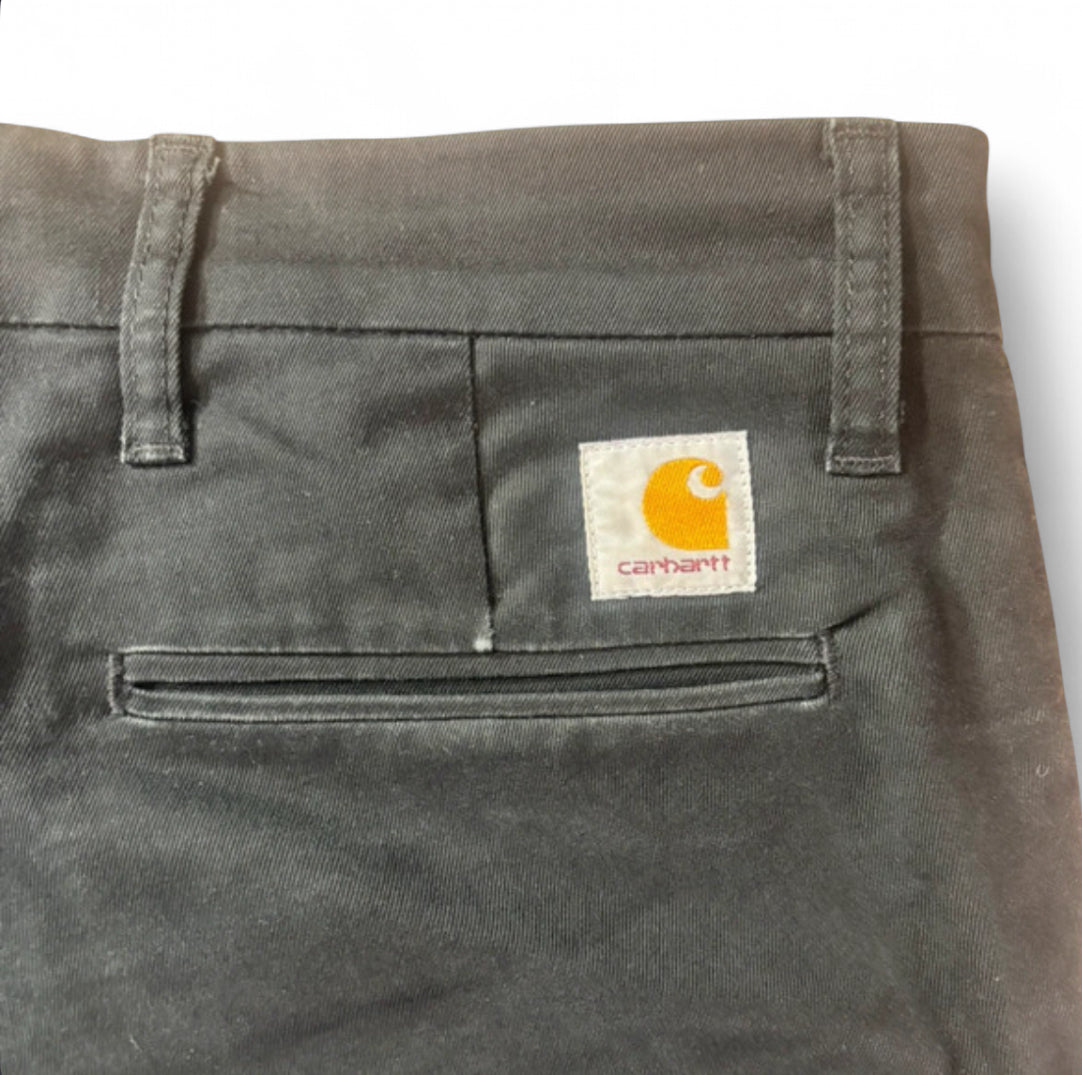 CARHARTT WIP CUSTOM 1 OF 1 FLORAL EMBROIDERY Y2K STYLE CUT OFF SHORTS W32 BLACK SID PANT