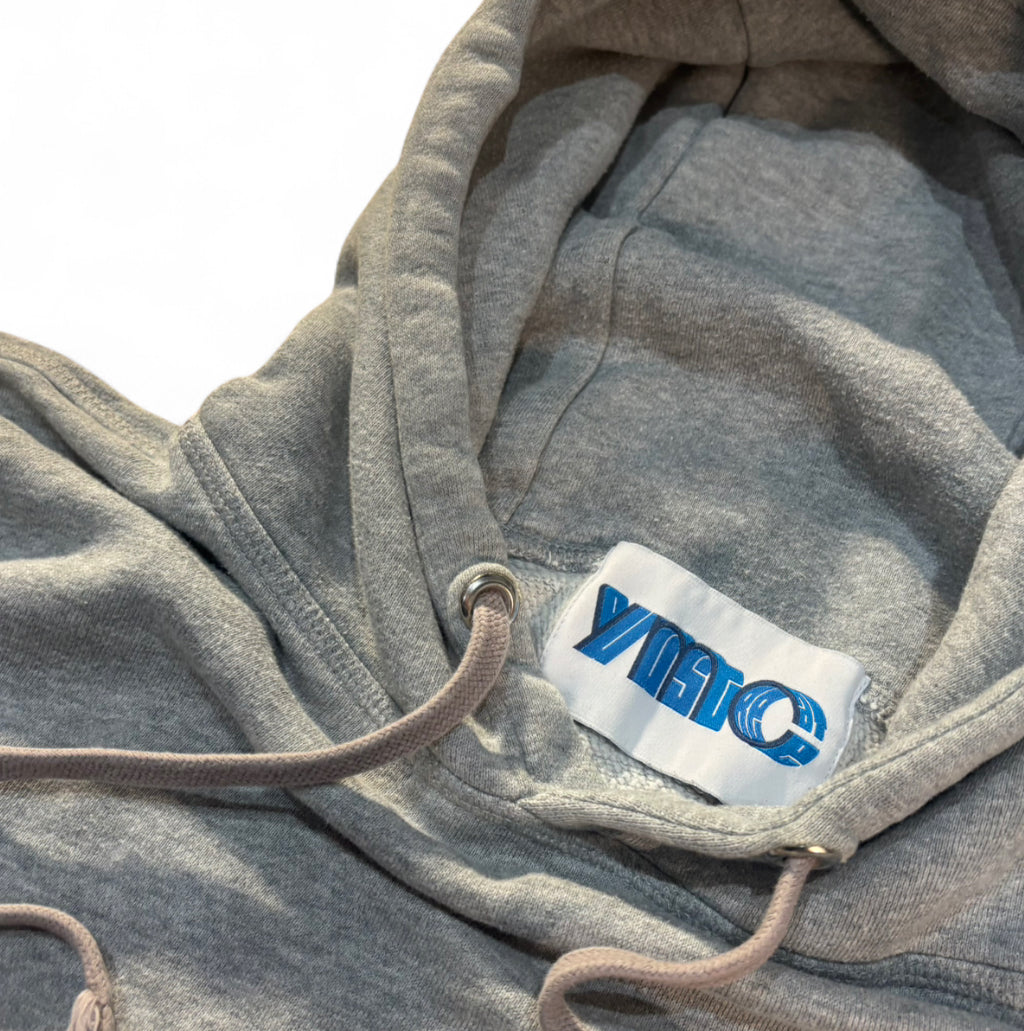 YMC YOU MUST CREATE GREY HOODIE PINK LOGO 3D BADGE S/M
