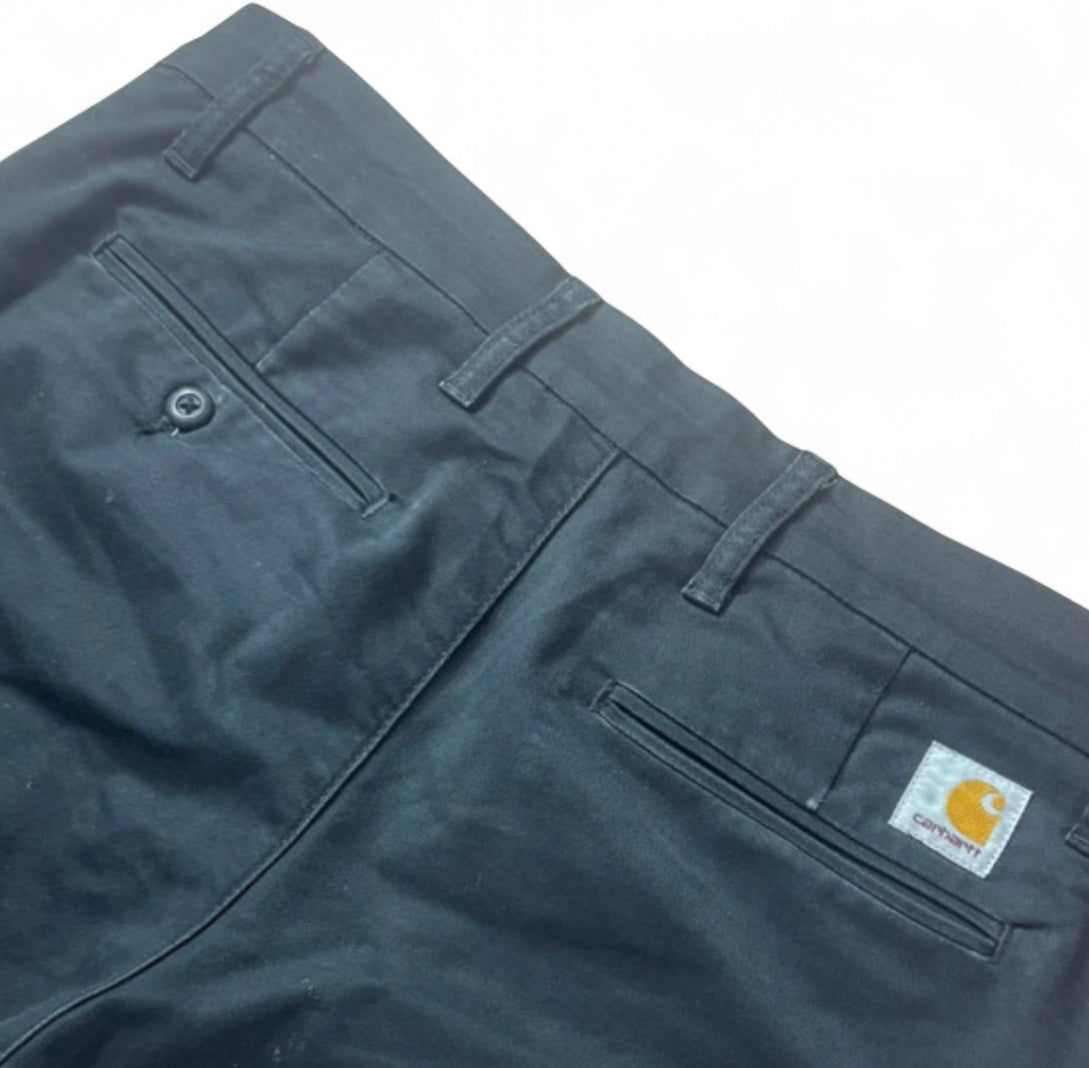 CARHARTT WIP CUSTOM 1 OF 1 FLORAL EMBROIDERY Y2K STYLE CUT OFF SHORTS W32 BLACK SID PANT