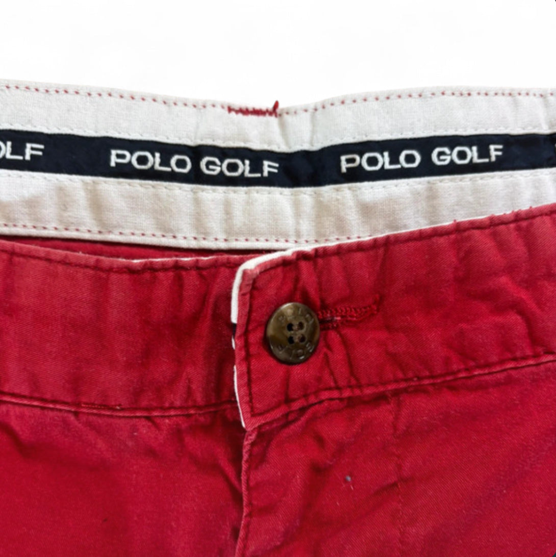 VINTAGE POLO RALPH LAUREN GOLF CHINO SHORTS  - 1 OF 1 CUSTOM WOLF CREST