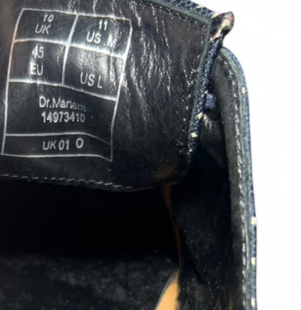 DR MARTENS MADE IN ENGLAND 1461 GEOMETRIC OXFORD SHOES NAVY UK 10 EU 45