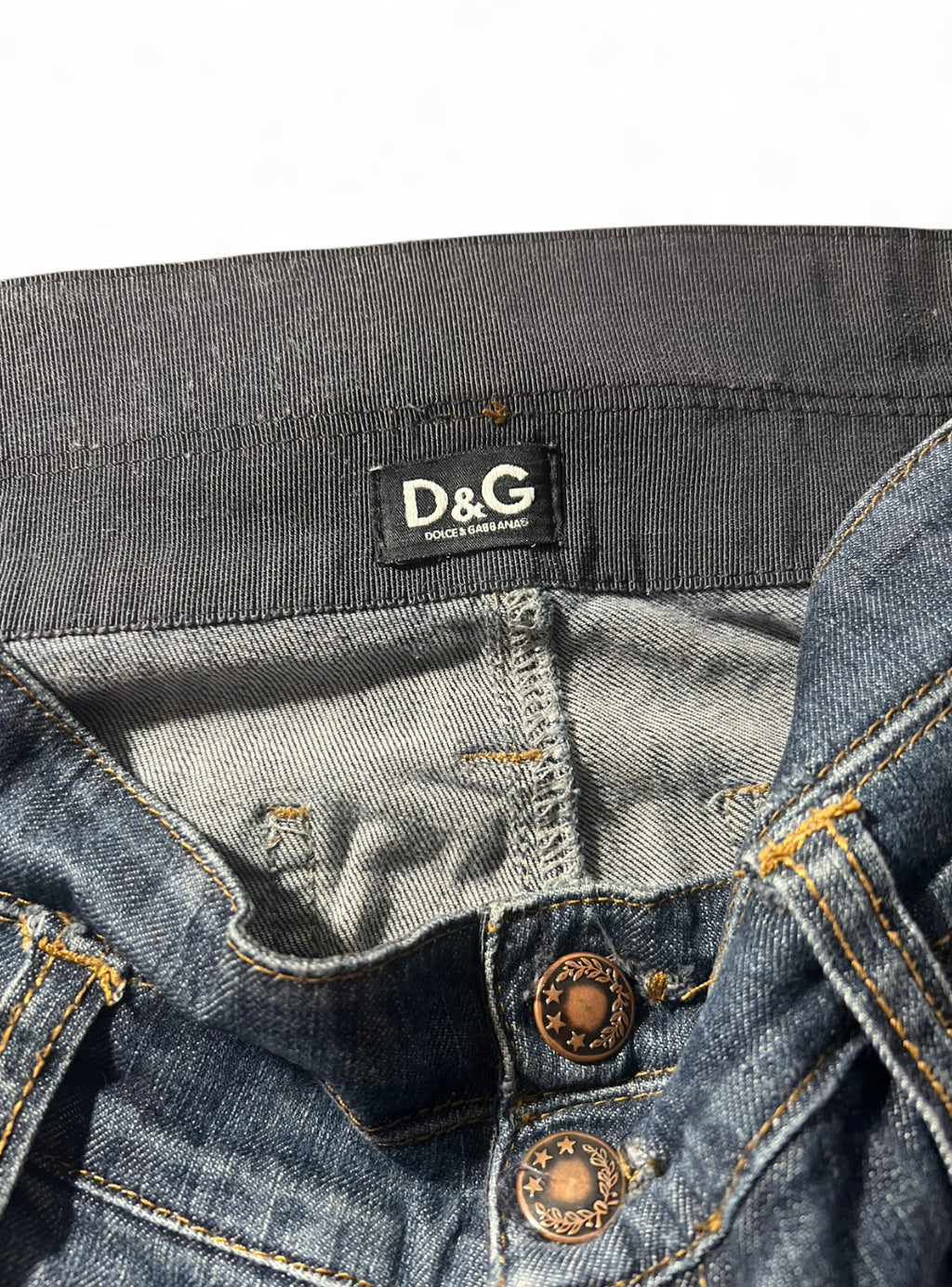 VINTAGE Y2K D&G DOLCE & GABBANA SEQUIN LOGO JEANS W29