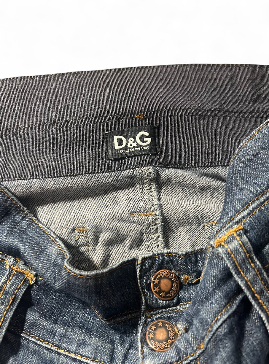 VINTAGE Y2K D&G DOLCE & GABBANA SEQUIN LOGO JEANS W29