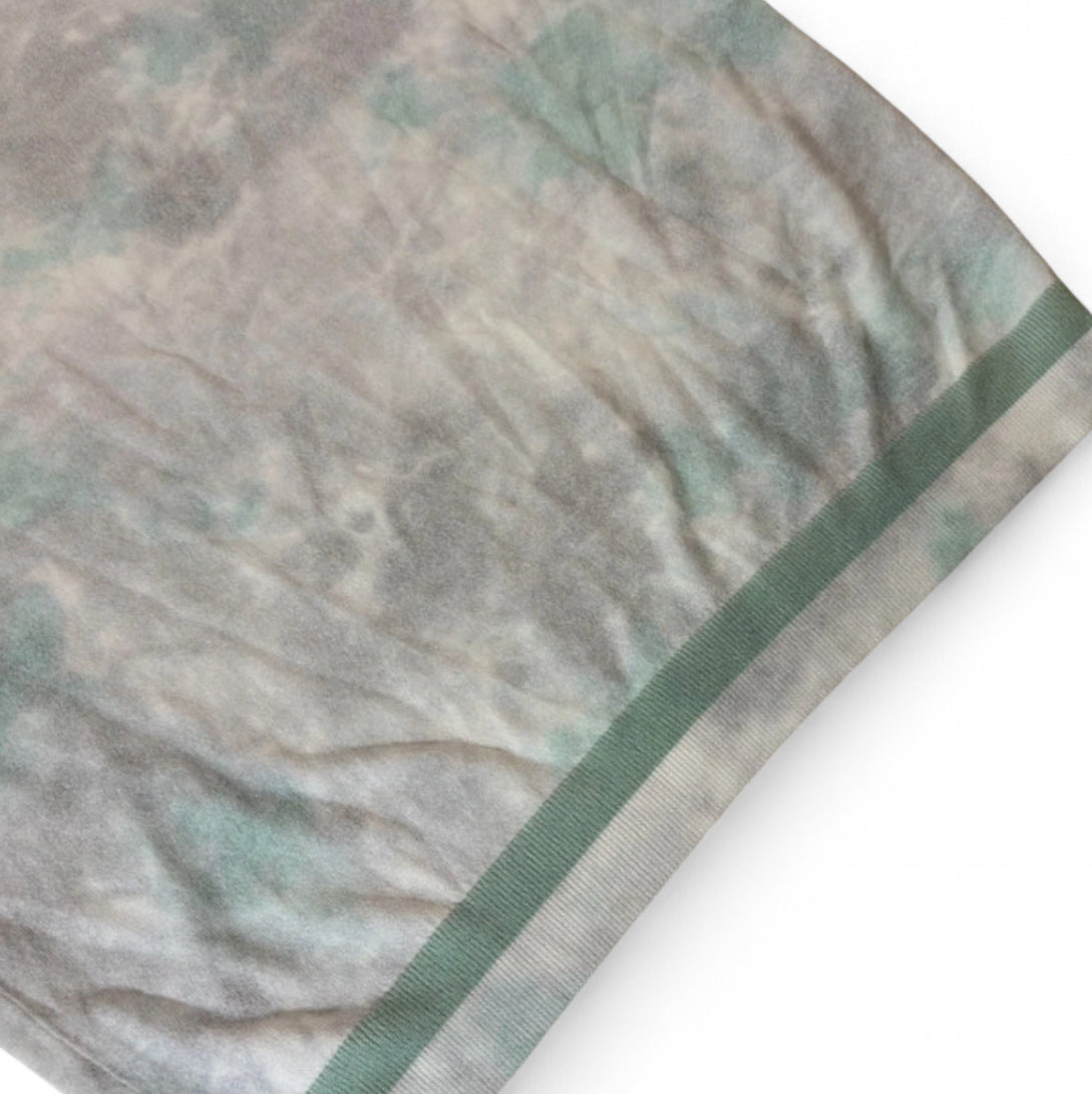 VAKKORAMA SHORT SLEEVE KNIT T-SHIRT - MINT GREY WATERCOLOUR TIE DYE