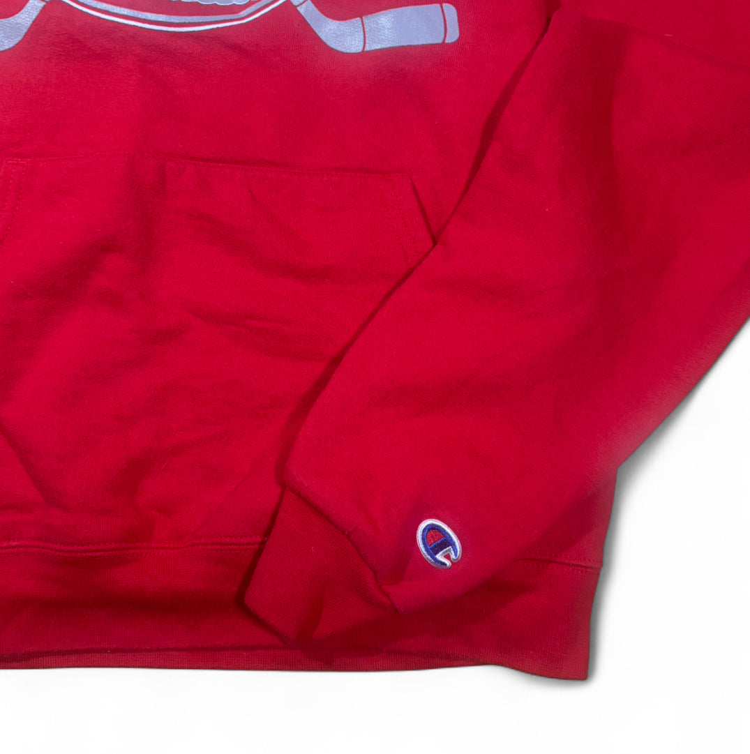 VINTAGE CHAMPION SACRED HEART UNIVERSITY SHU HOCKEY HOODIE RED M