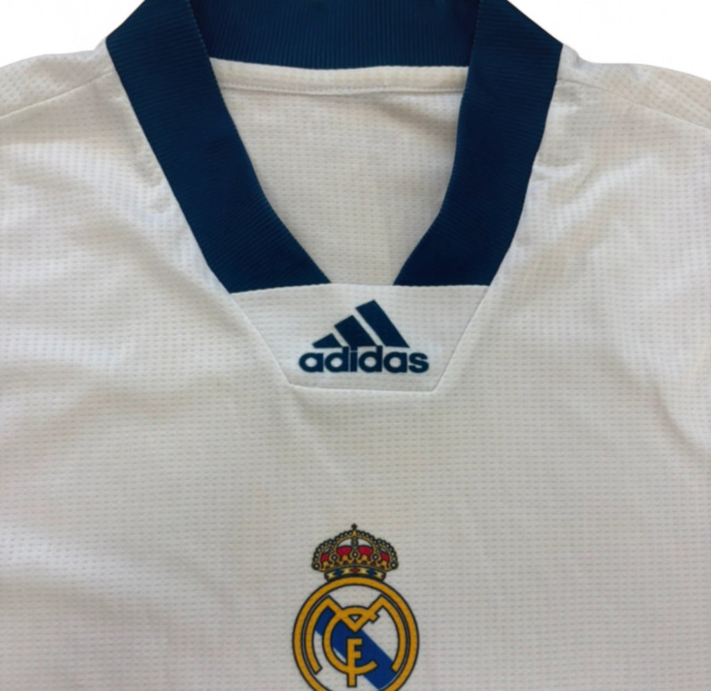 ADIDAS REAL MADRID CF RETRO 90S STYLE TRAINING SHIRT SHORT SLEEVE SIZE M WHITE NAVY YELLOW