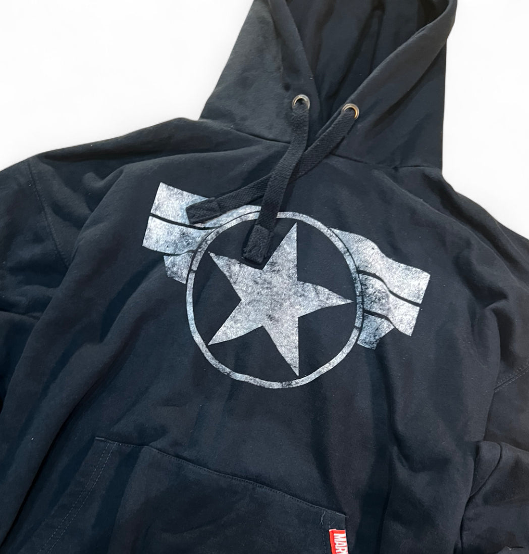 MARVEL CAPTAIN AMERICA DISTRESSED STAR LOGO HOODIE SIZE XL