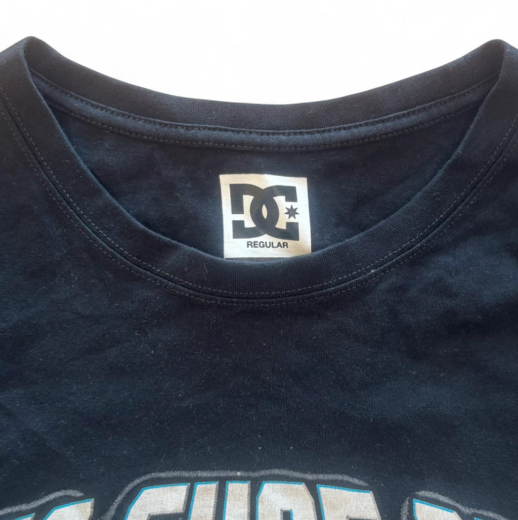 DC SHOES CO GRAPHIC T-SHIRT - BLACK PLANET EARTH WORLDWIDE SKATE COTTON