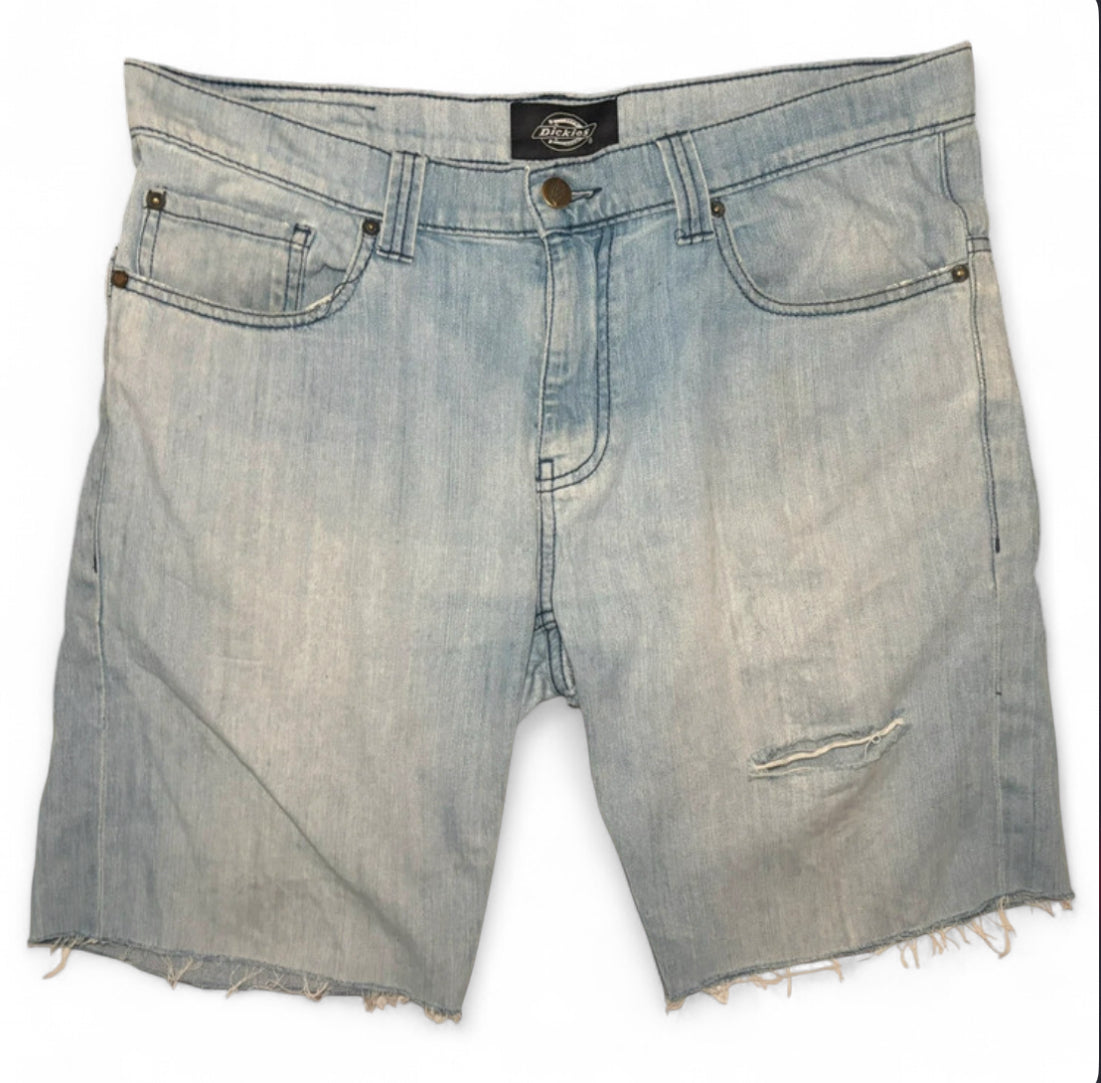 DICKIES DENIM JORTS LIGHT WASH - 1 OF 1 CUSTOM MONEY PATCH