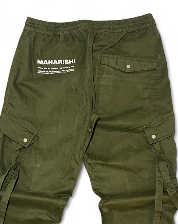MAHARISHI TACTICAL UTILITY CARGO TROUSERS OLIVE GREEN W30