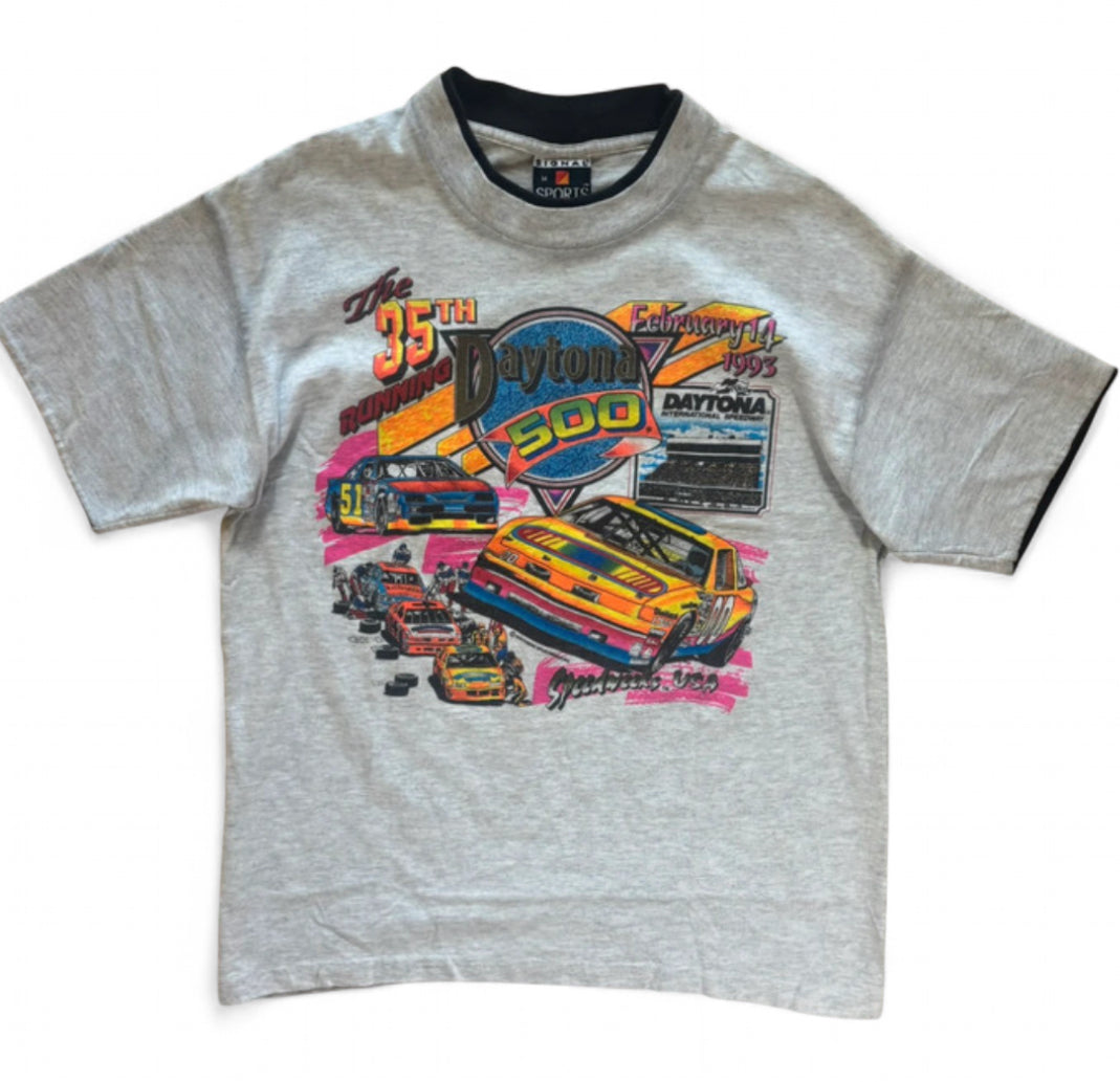 VINTAGE 1993 DAYTONA 500 NASCAR T-SHIRT MADE IN USA SIGNAL SPORTS M