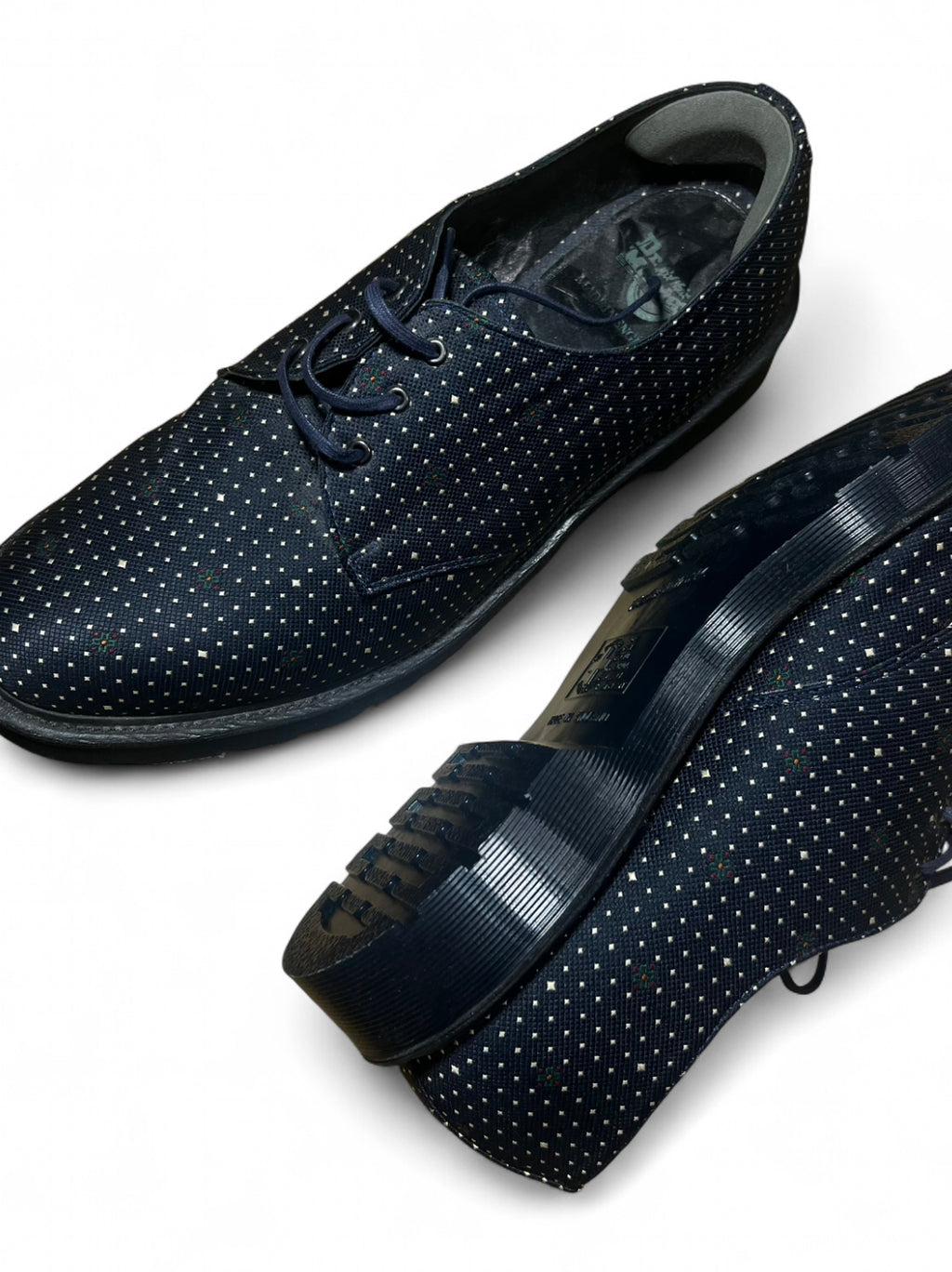 DR MARTENS MADE IN ENGLAND 1461 GEOMETRIC OXFORD SHOES NAVY UK 10 EU 45