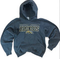 VINTAGE WESTERN MICHIGAN UNIVERSITY BRONCOS COLLEGE OVERSIZED STYLE HOODIE SMALL GREY JERZEES