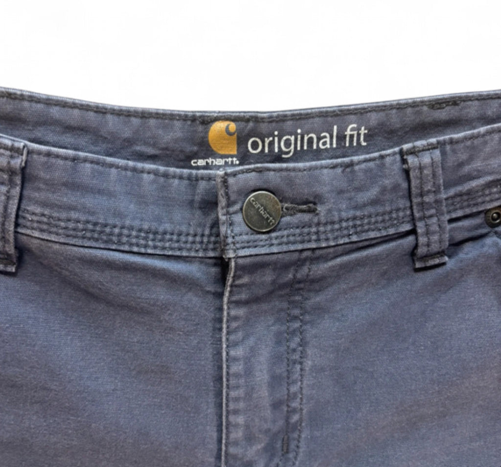 CARHARTT ORIGINAL FIT CARPENTER UTILITY SHORTS - WASHED NAVY BLUE COTTON WORKWEAR