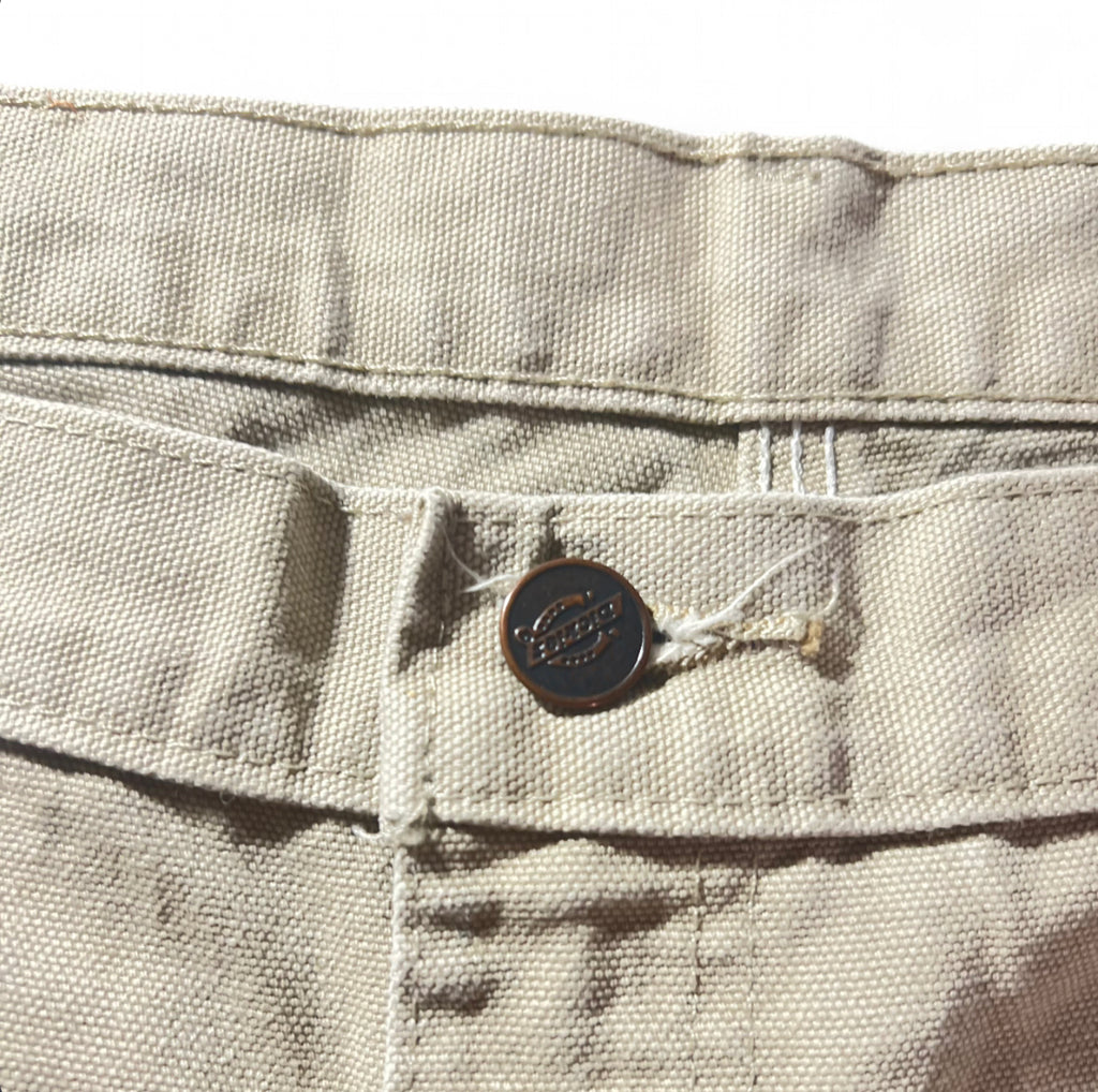VINTAGE CUSTOM DICKIES RAW HEM WORKWEAR SHORTS SKULL 1 OF 1 BEIGE W42