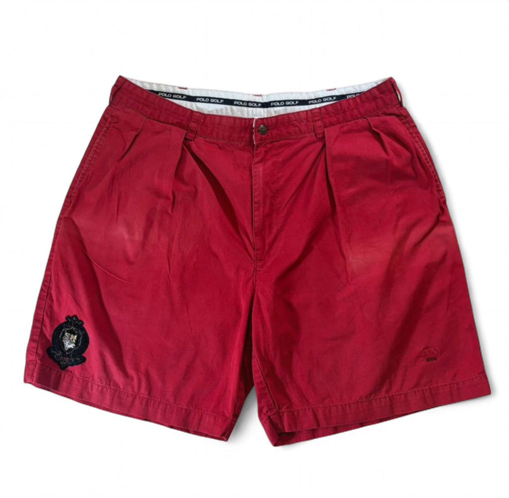 VINTAGE POLO RALPH LAUREN GOLF CHINO SHORTS  - 1 OF 1 CUSTOM WOLF CREST