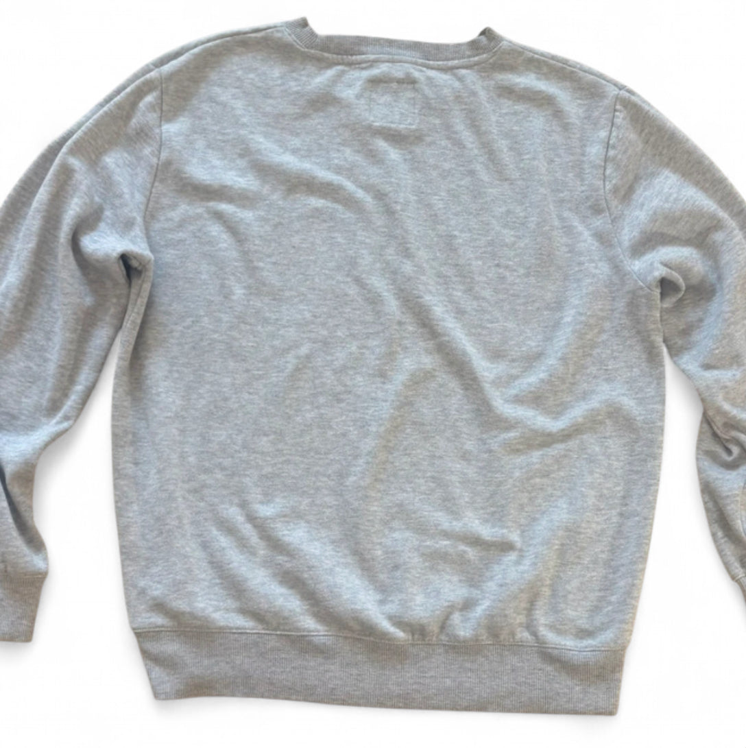 PEACOCKS Y2K STYLE PIXEL GLITCH CYBER GRAPHIC SWEATSHIRT LARGE GREY STREETWEAR