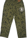 A SPACE LOVE GREEN CAMO CARPENTER JEANS BAGGY UTILITY WORKWEAR SIZE LARGE W34