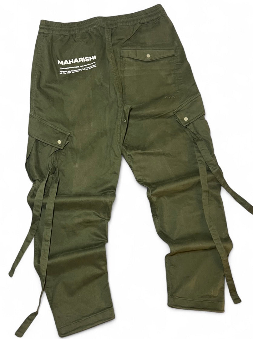 MAHARISHI TACTICAL UTILITY CARGO TROUSERS OLIVE GREEN W30