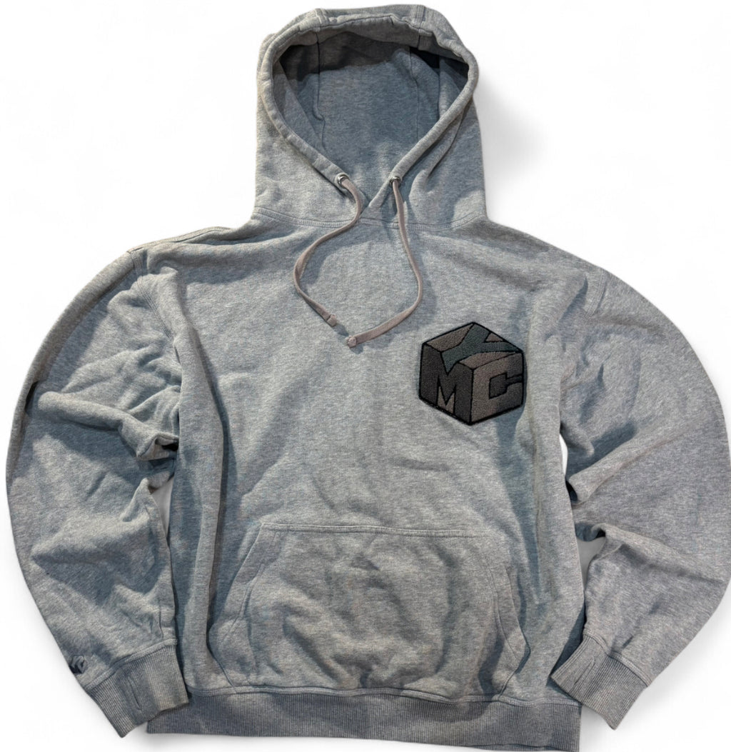 YMC YOU MUST CREATE GREY HOODIE PINK LOGO 3D BADGE S/M