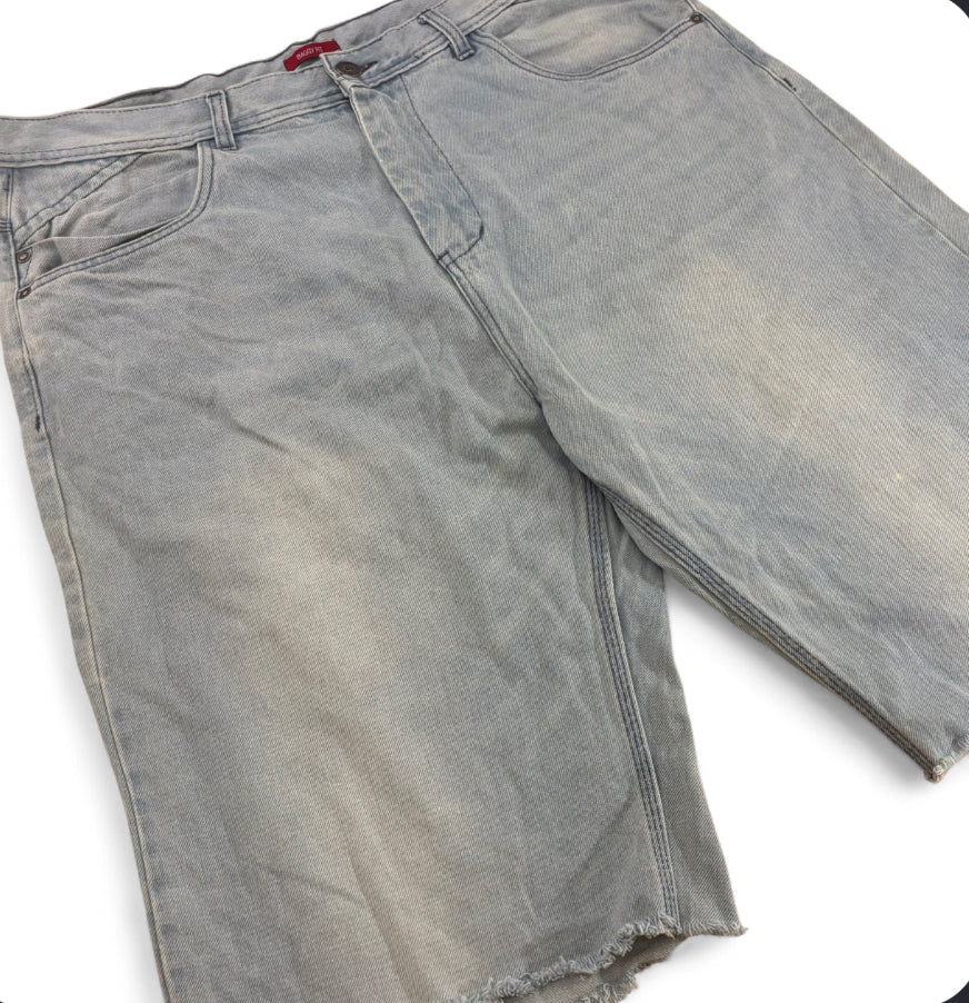 ECKO UNLTD DENIM JORTS LIGHT WASH - 1 OF 1 CUSTOM DRAGON