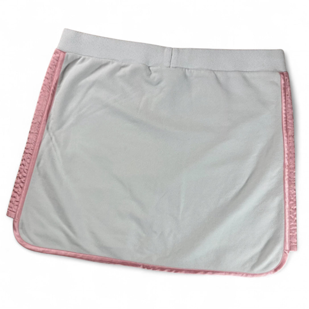 VINTAGE Y2K REEBOK MINI SKIRT WHITE PINK TRIM GOLD LOGO UK 12 M