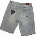 ECKO UNLTD DENIM JORTS LIGHT WASH - 1 OF 1 CUSTOM DRAGON