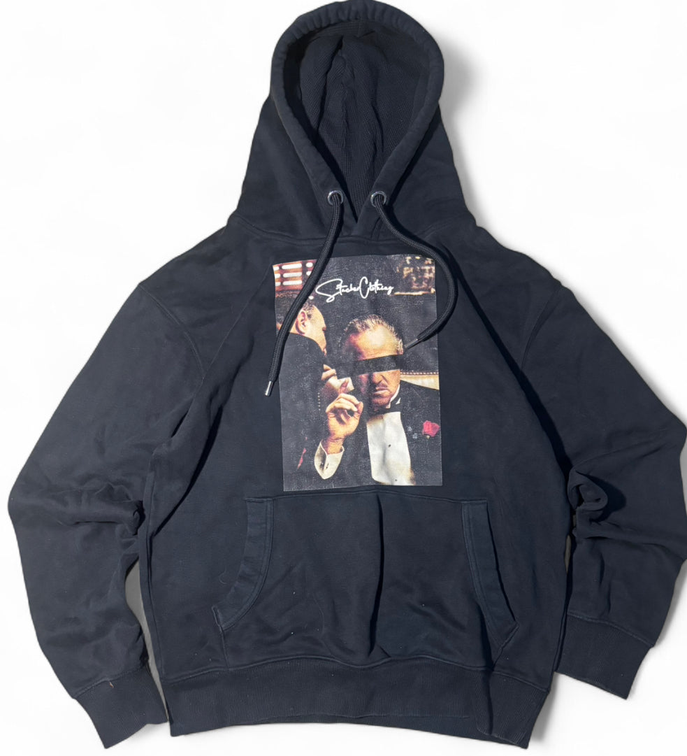 STACKER CLOTHING GODFATHER MOVIE BLACK GRAPHIC HOODIE M