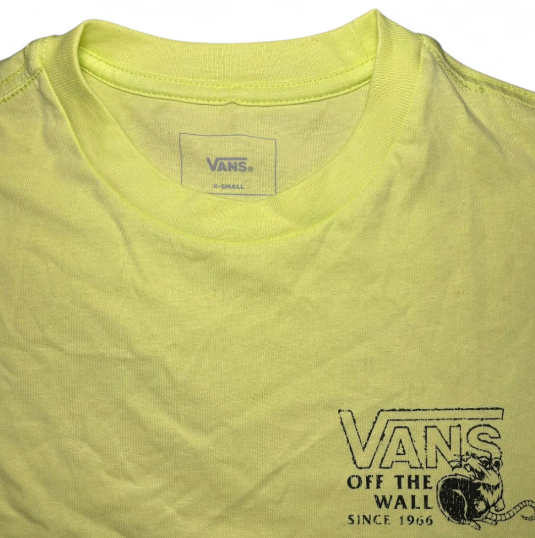 VANS OFF THE WALL “UNDERGROUND” LONG SLEEVE NEON YELLOW SKELETON GRAPHIC SKATEWEAR