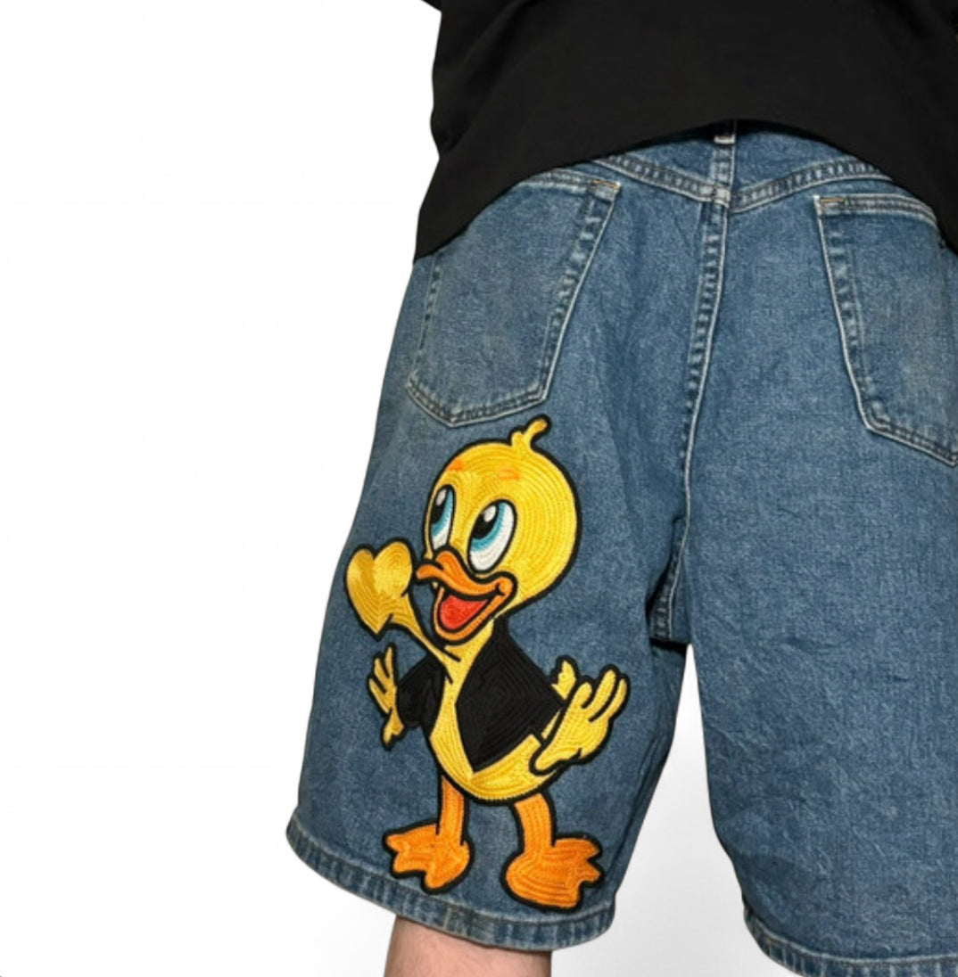 WRANGLER DENIM JORTS WASHED BLUE - 1 OF 1 CUSTOM LOONEY TUNES