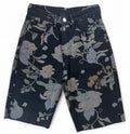 BH FLORAL TAPESTRY DENIM JORTS - FADED BLACK VINTAGE FLOWER PRINT