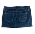 VINTAGE Y2K DC SHOES DENIM MINI SKIRT DARK WASH BIG POCKET LOGO SIZE 27 W29