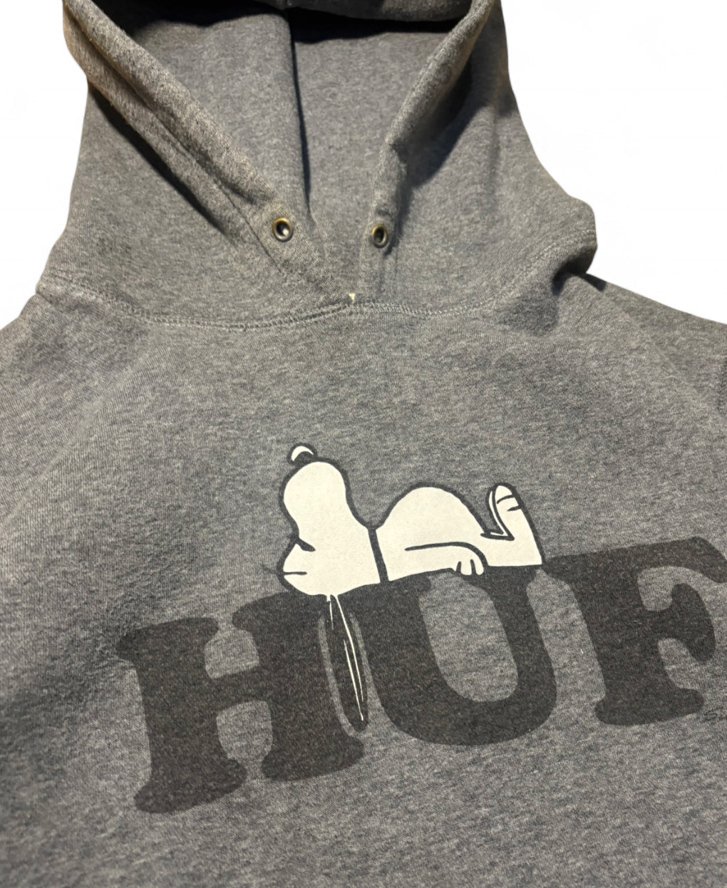 HUF x PEANUTS SNOOPY DARK GREY HOODIE GRAPHIC JUMPER L
